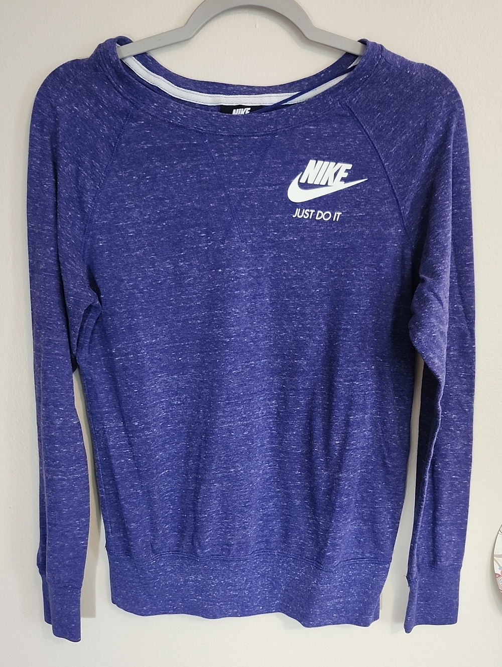 Nike Womens Purple 'Just Do It' Pullover Longsleeve/Size Small